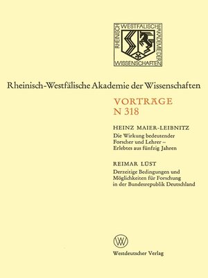 cover image of Die Wirkung bedeutender Forscher und Lehrer — Erlebtes aus fünfzig Jahren